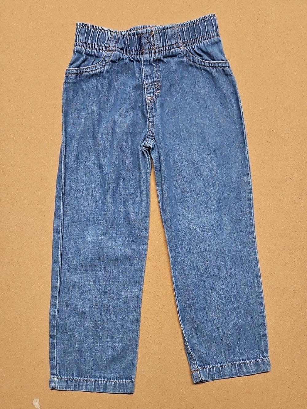 Carter's Toddler Elastic Waist Denim Pants in Medium Blue Size 5T Boys Or Girls